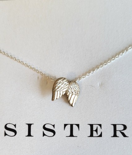 Sister angel wings charm - sister,
